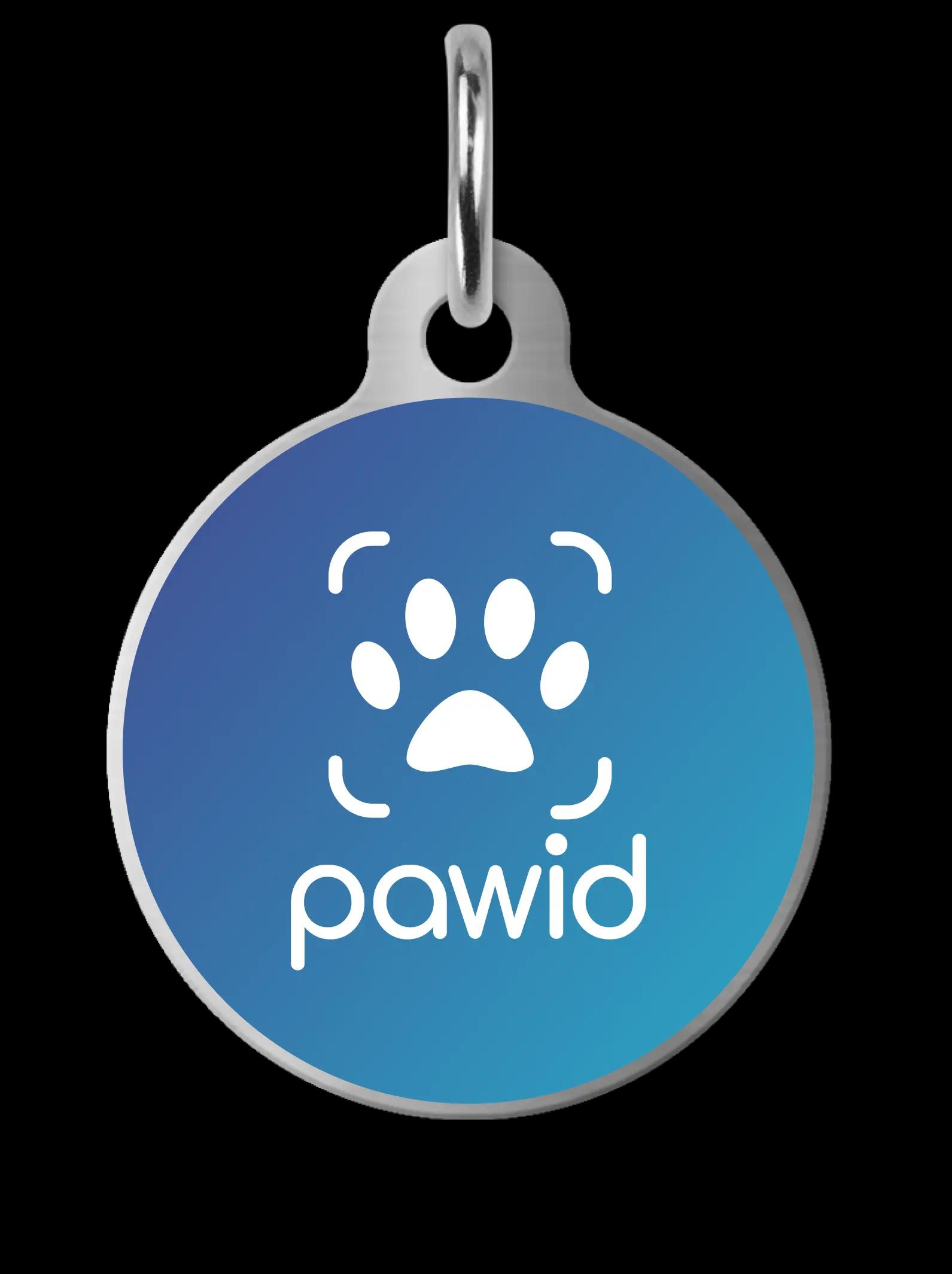 PAWID QR Code Dog Tag Blue