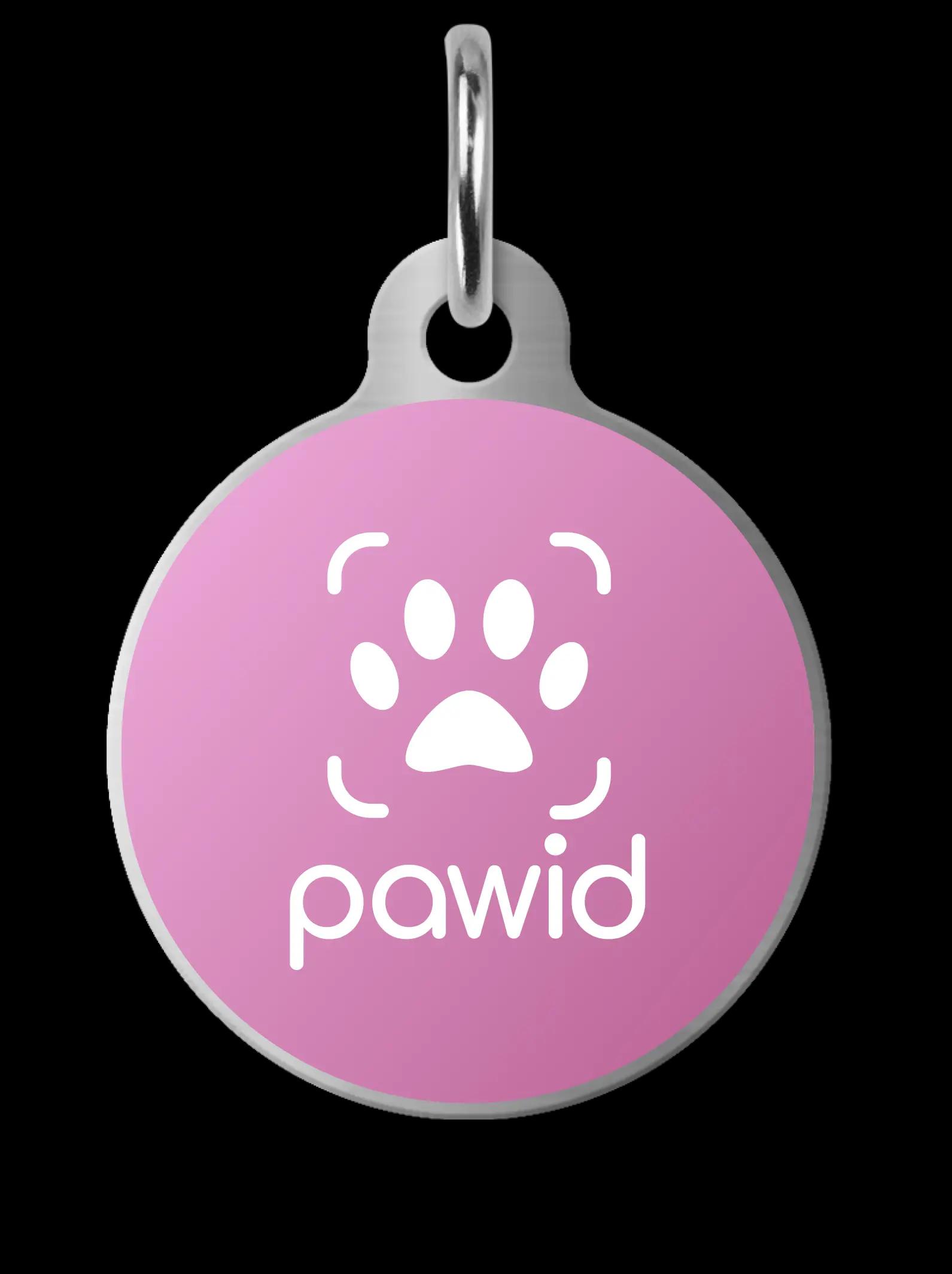 PAWID QR Code Dog Tag Pink