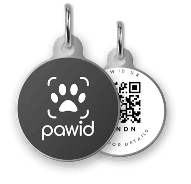 Paw ID QR code dog tag - Black