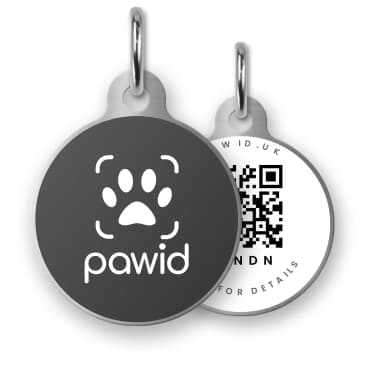 Paw ID QR code dog tag - Black