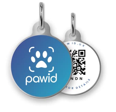 Paw ID QR code dog tag - Blue